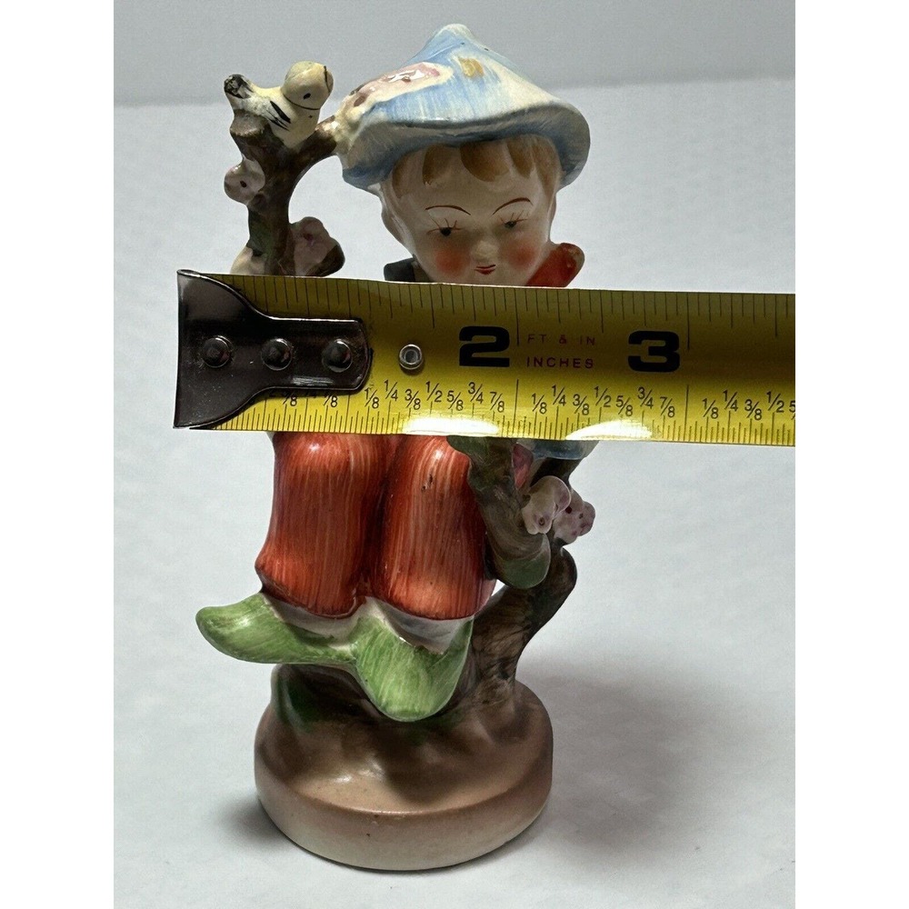 Vintage Sphinx Japan Ceramic Handpainted Little‎ Boy In A Tree Figurine - Picture 8 of 15